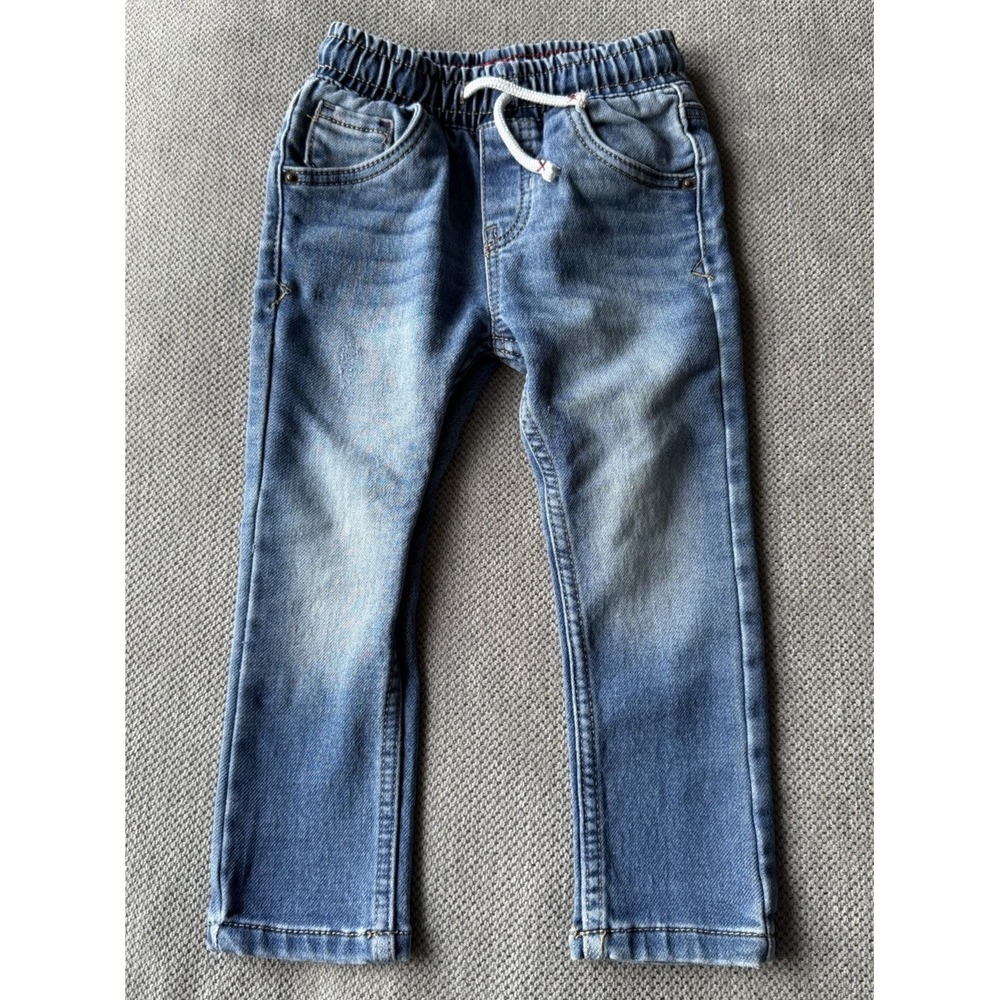 Cat & Jack Toddler Boys 2T Skinny Jeans Pull On Elastic Waist Light Wash Denim
